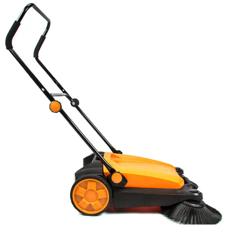 Sm650 27.5" Manual Push Powered Floor Sweeper, Triple Brushes, Indoor And Outdoor 1