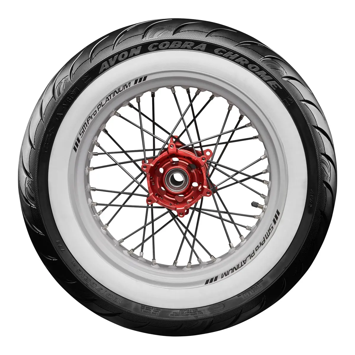 Avon Cobra Chrome 180/70R16 White Wall Rear Tyre (77V Rating) Av92 2