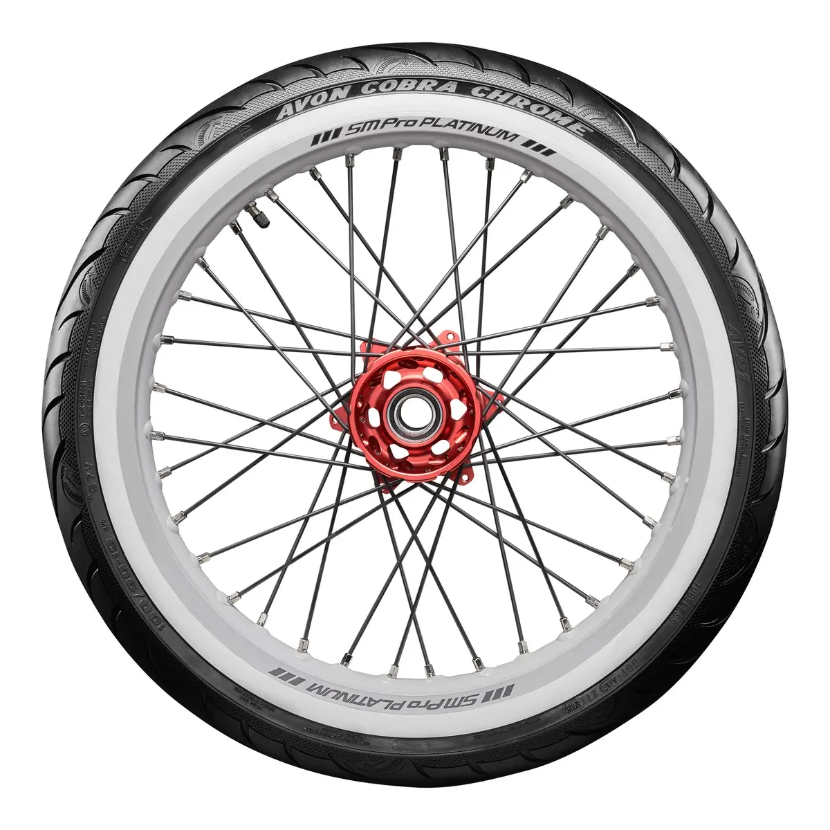 Avon Cobra Chrome Mt90b16 (130/90B16) White Wall Front Tyre (74H Rating) Av91 2