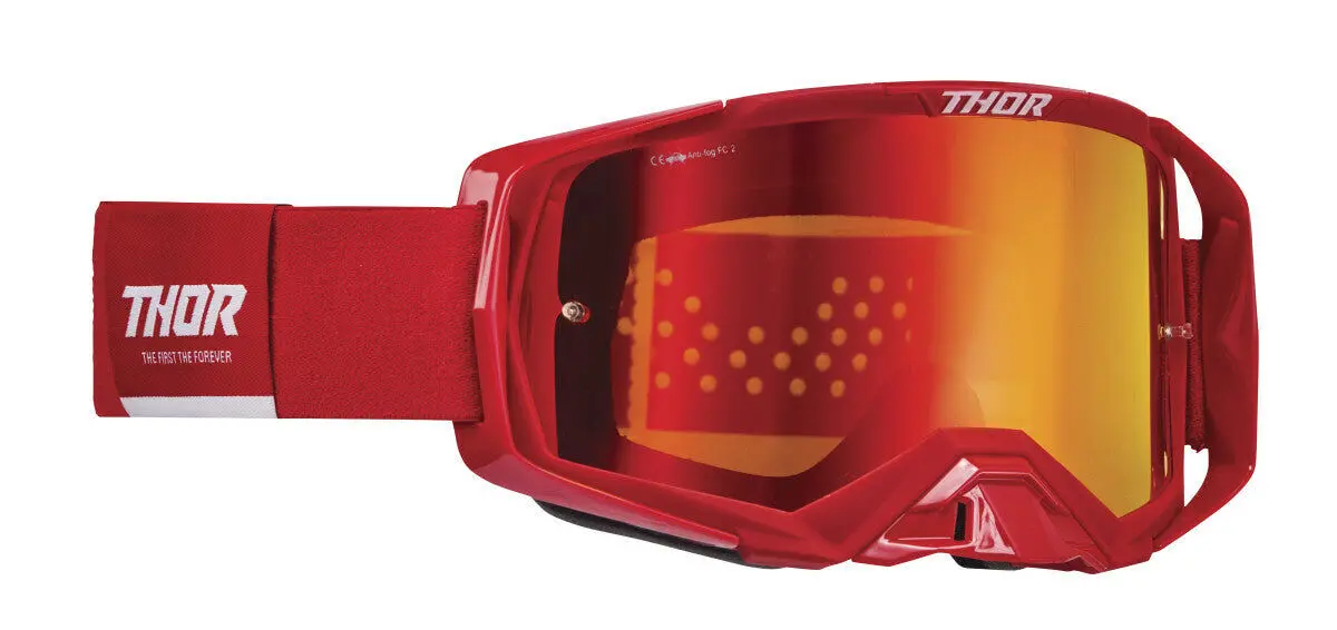 Thor Activate Goggles Red/White W/ Mirror Irridium Lens 1