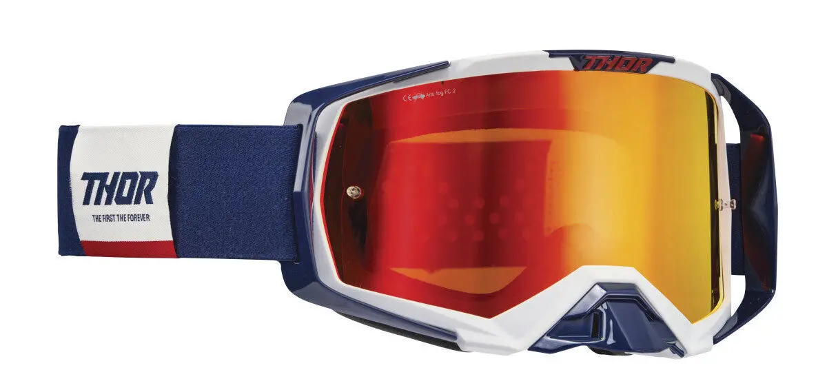 Thor Activate Goggles Navy/White W/Mirror Irridium Lens 1
