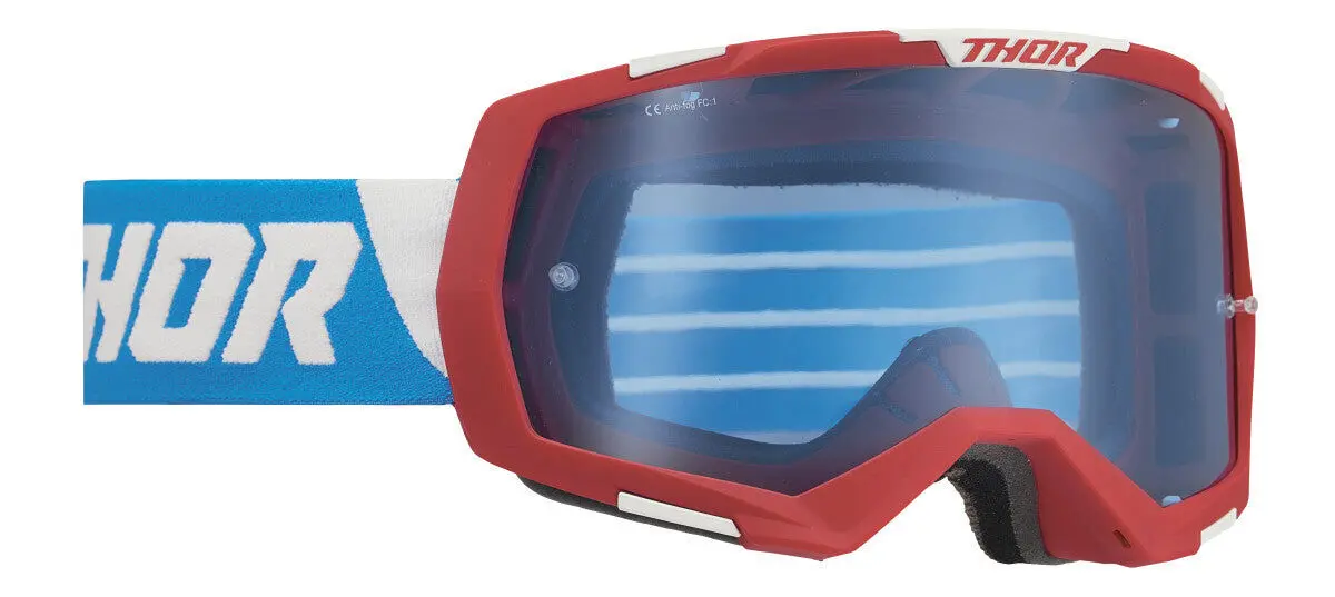 Thor Regiment Goggles Red/White/Blue W/Blue Lens 1