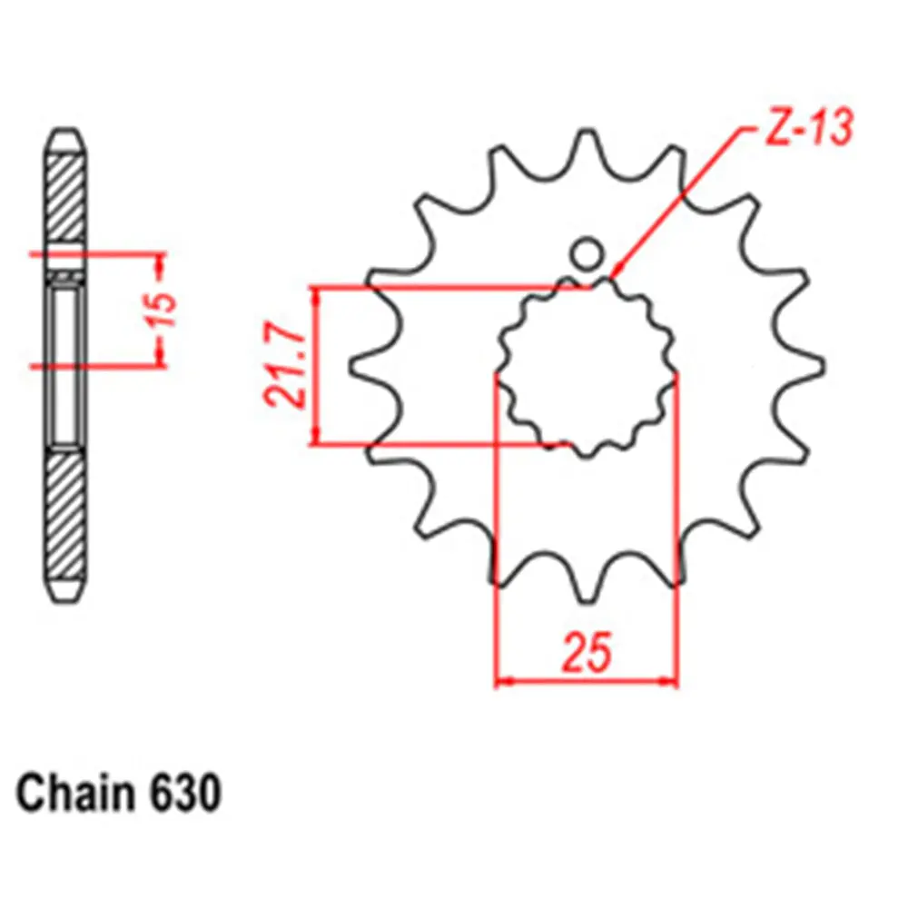 Front Sprocket - Steel 13T 630P 1