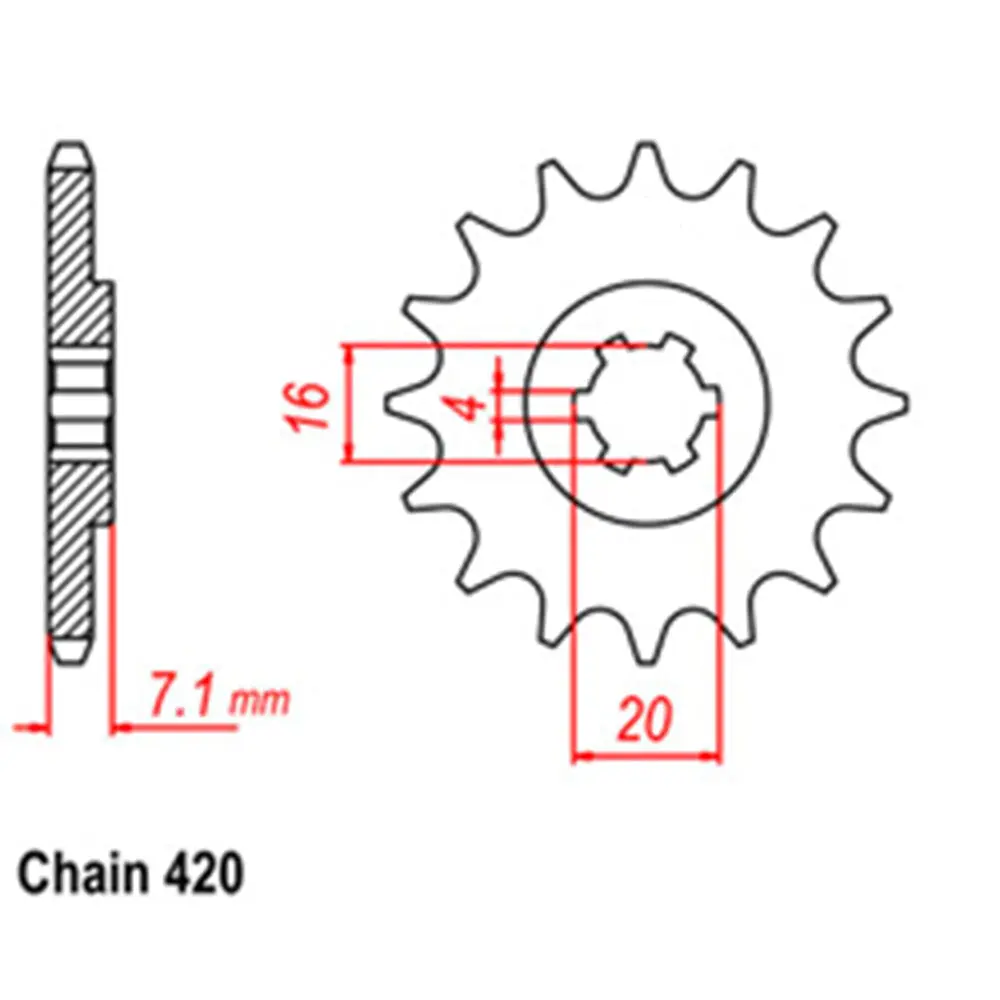 Front Sprocket - Steel 14T 420P 1