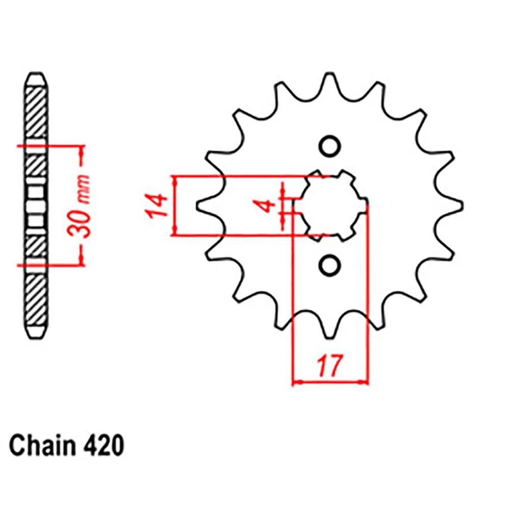 Front Sprocket - Steel 16T 420P 1