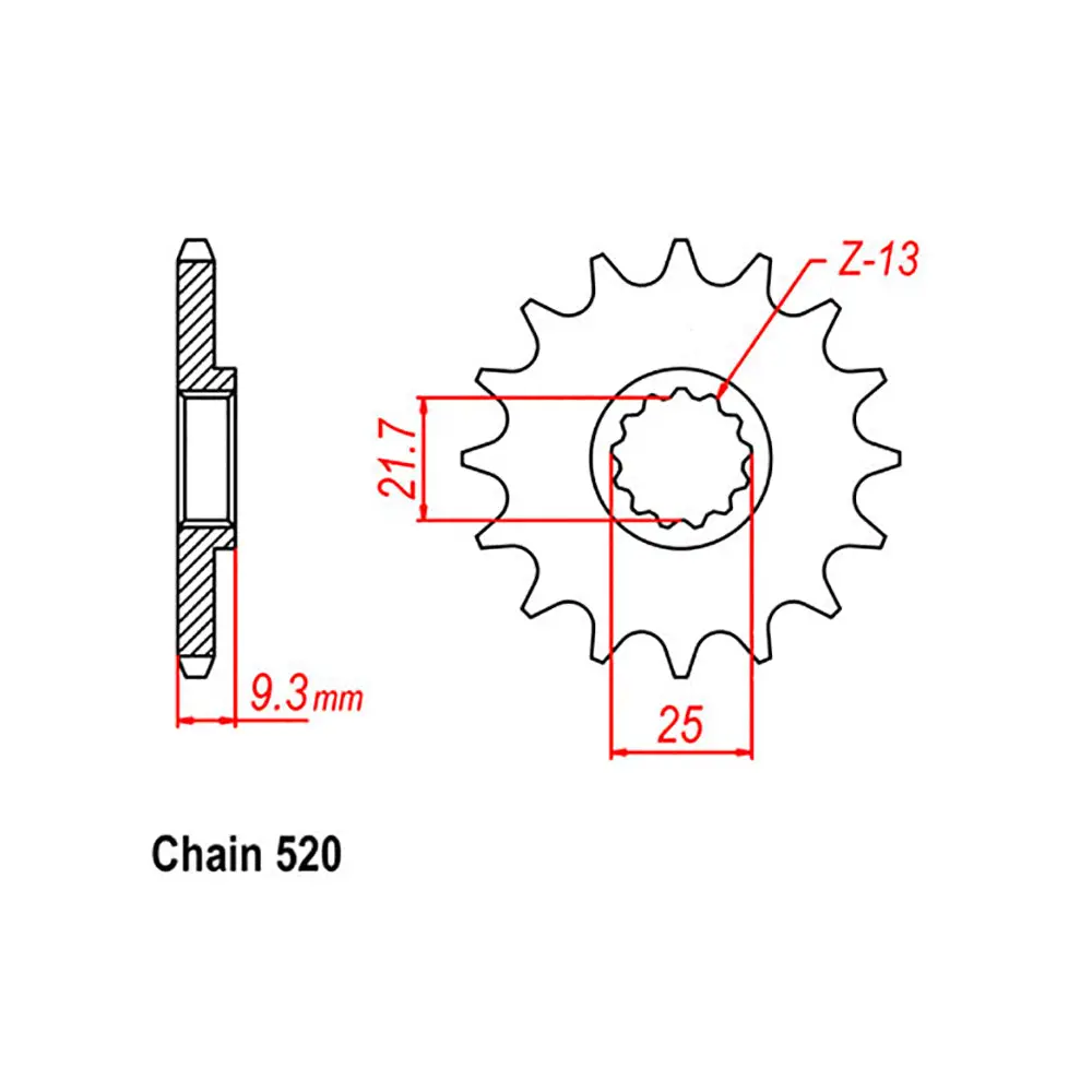 Front Sprocket - Steel 13T 520P 1