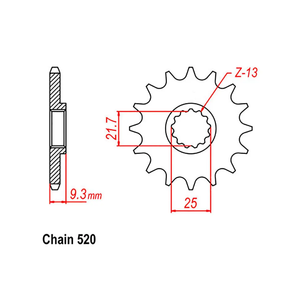 Front Sprocket - Steel 14T 520P 1