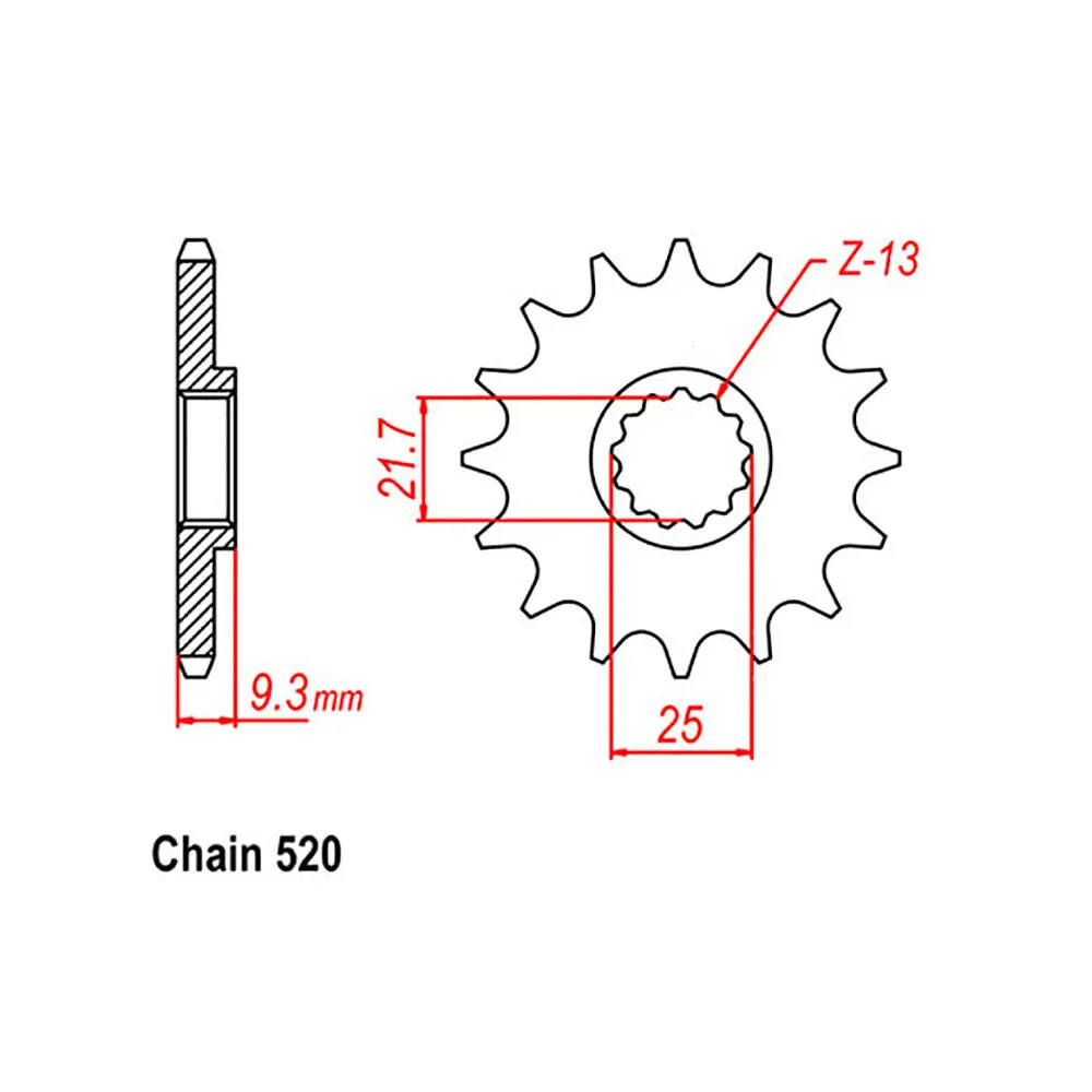 Front Sprocket - Steel 15T 520P 1