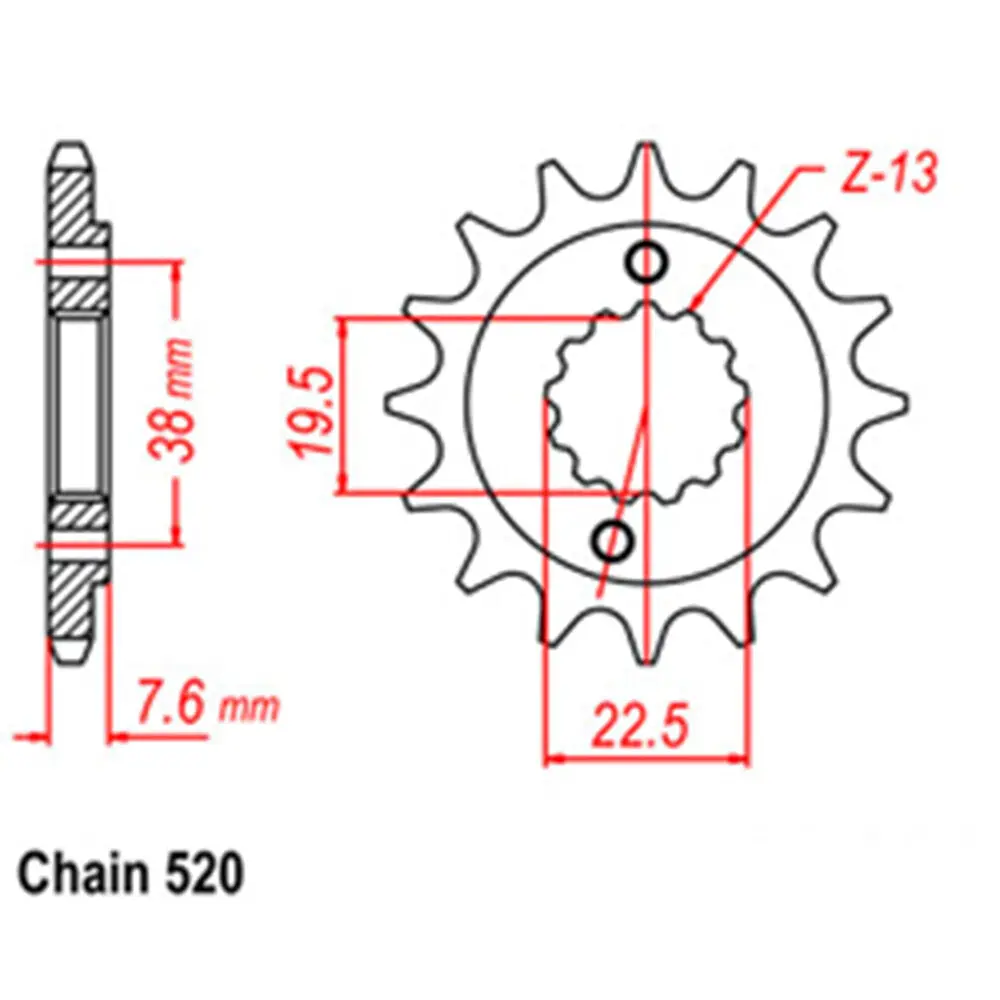 Front Sprocket - Steel 14T 520P 1
