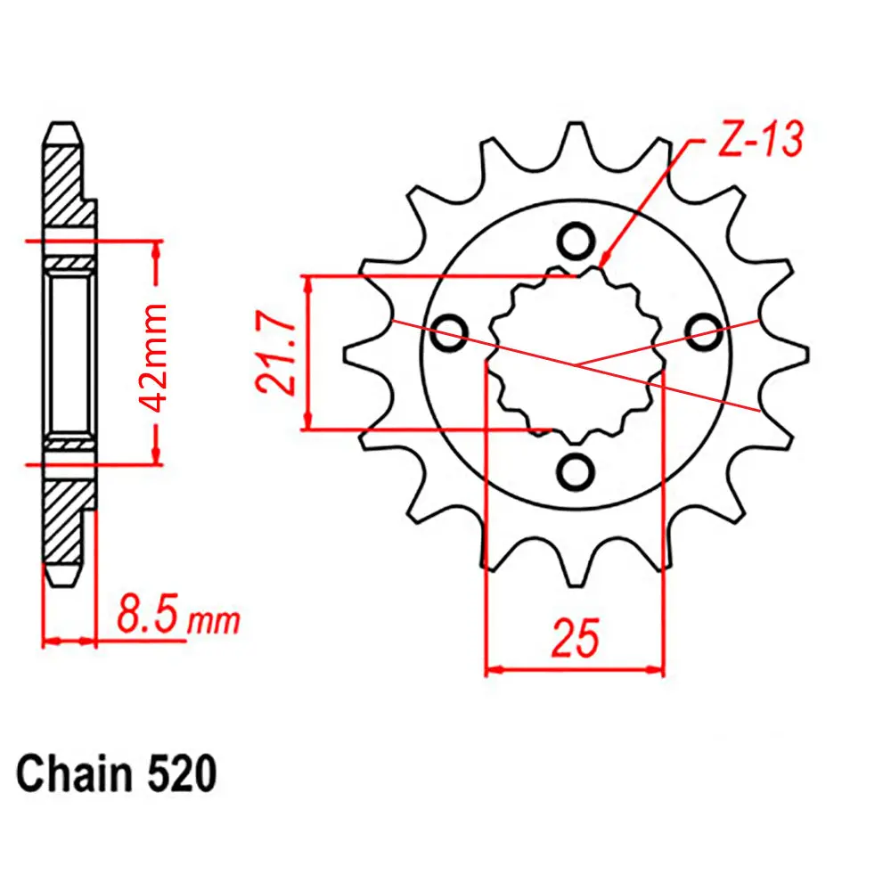 Front Sprocket - Steel 16T 520P D/D 1