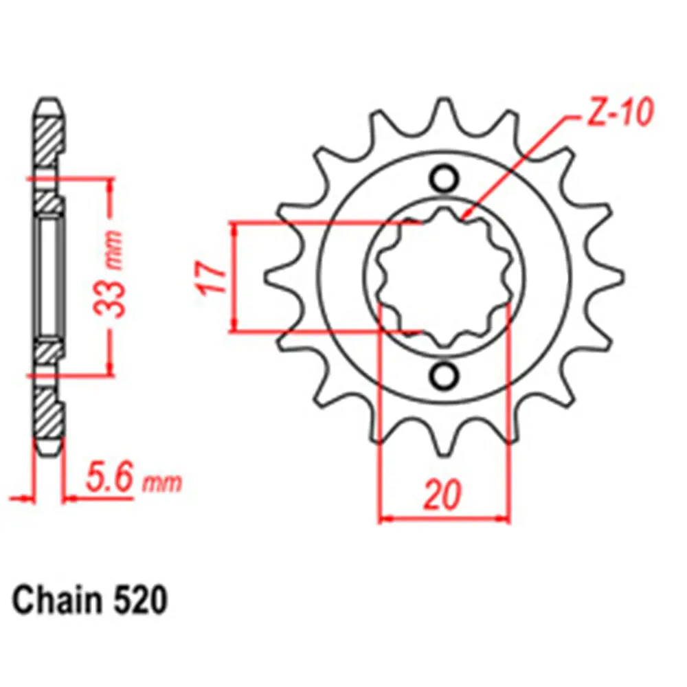 Front Sprocket - Steel 14T 520P 1