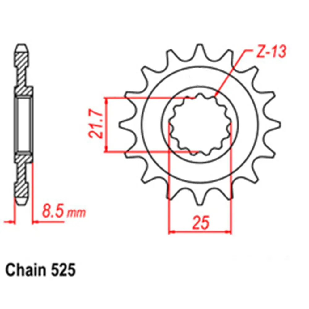 Front Sprocket - Steel 17T 525P 1