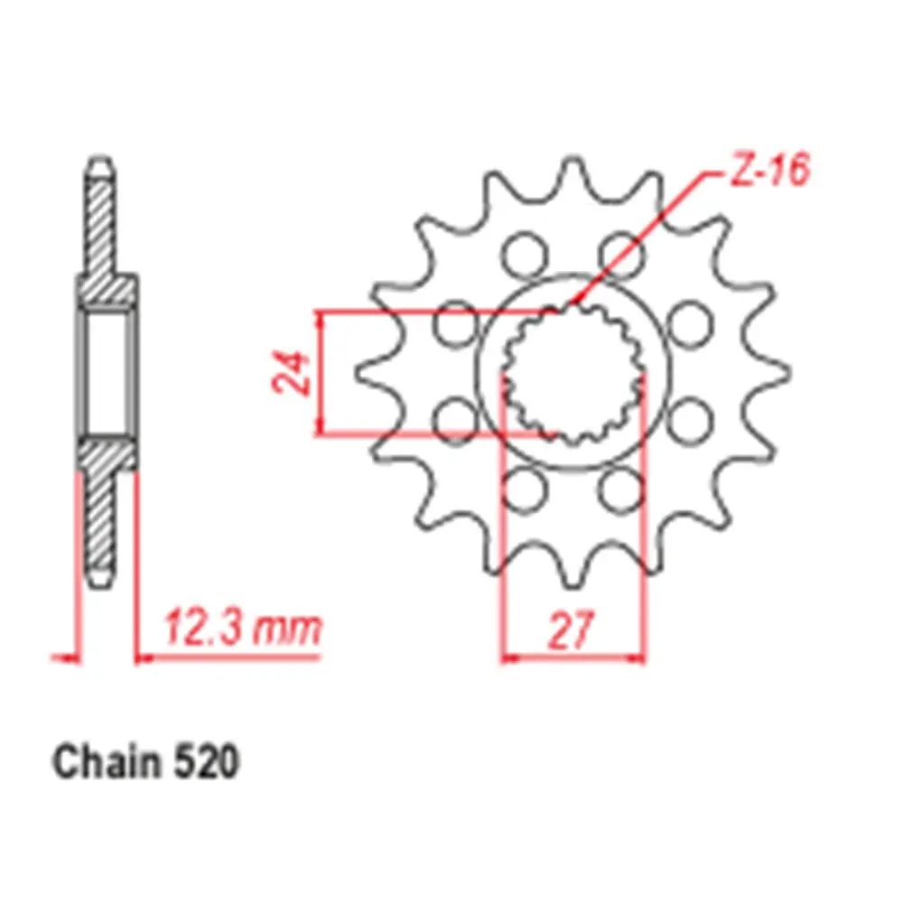 Front Sprocket - Steel 17T 520P 1
