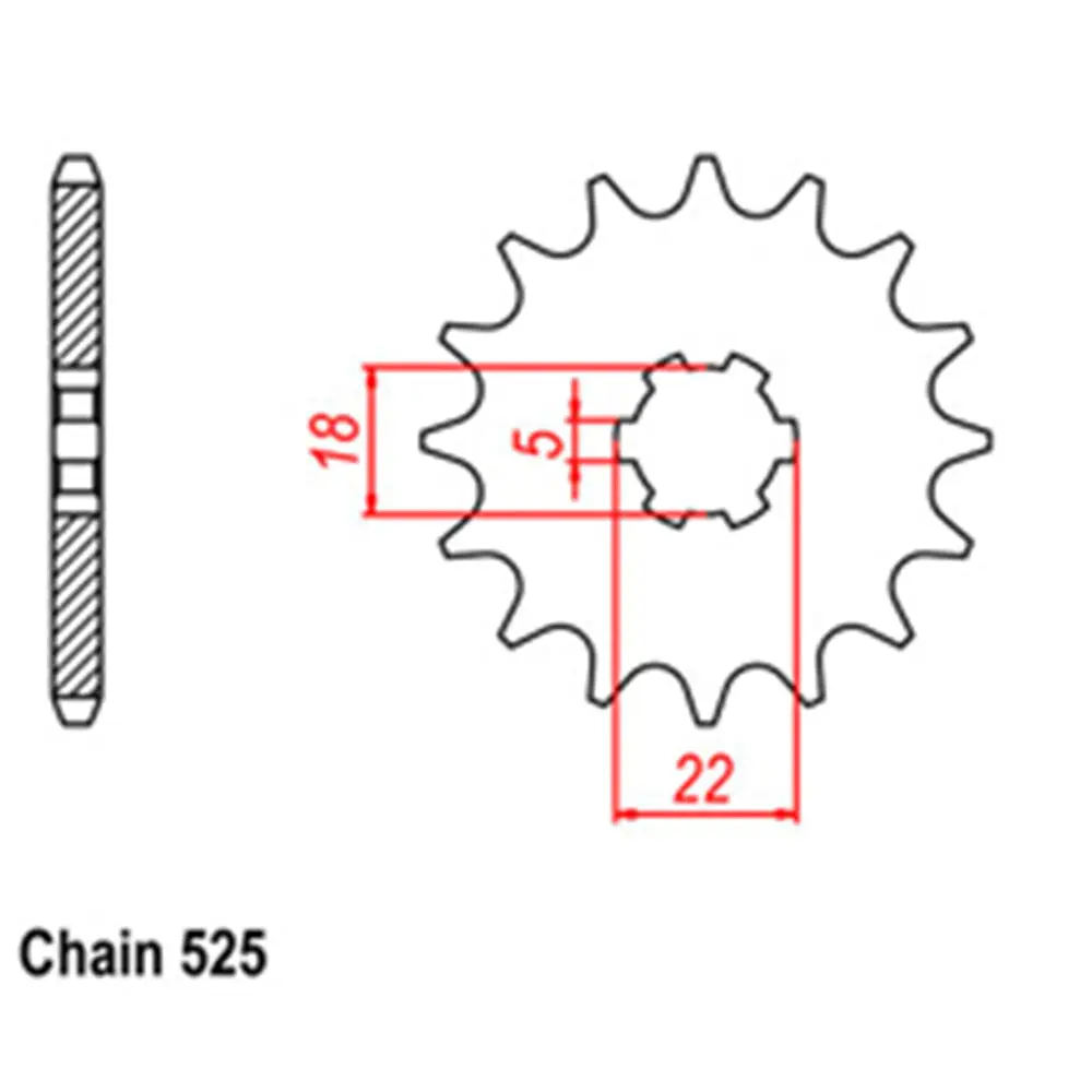Front Sprocket - Steel 15T 525P 1