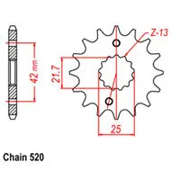 Front Sprocket - Steel 14T 520P D/D 1
