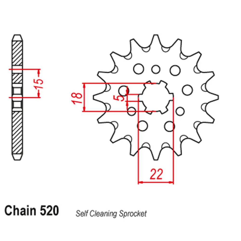 Front Sprocket - Steel 13T 520P 1