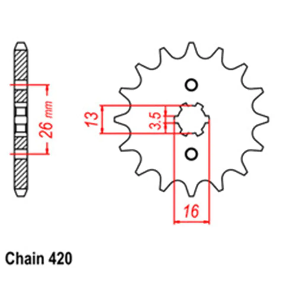Front Sprocket - Steel 12T 420P 1