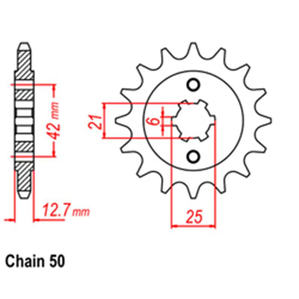 Front Sprocket - Steel 16T 530P 1