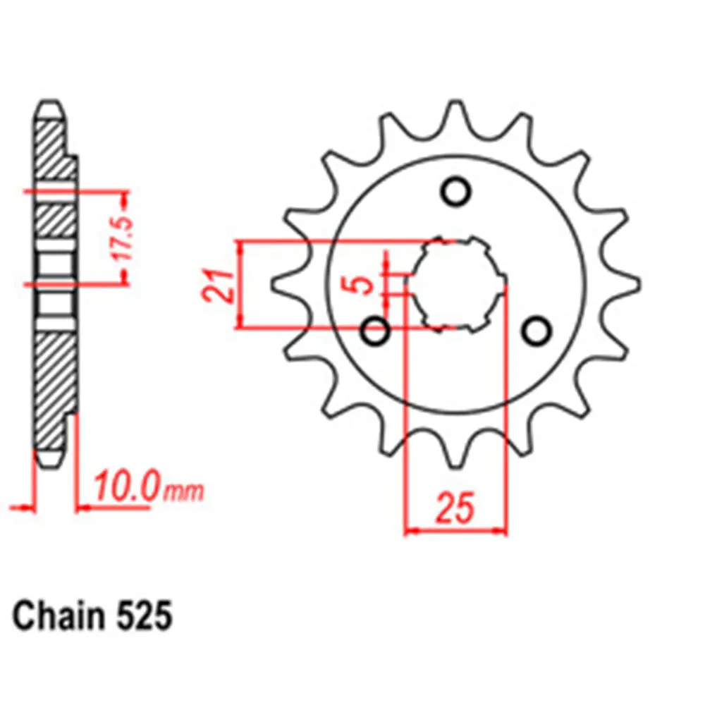 Front Sprocket - Steel 13T 525P 1