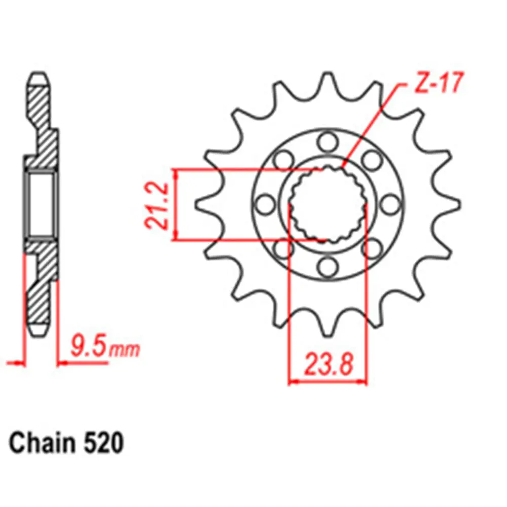 Front Sprocket - Steel 15T 520P 1