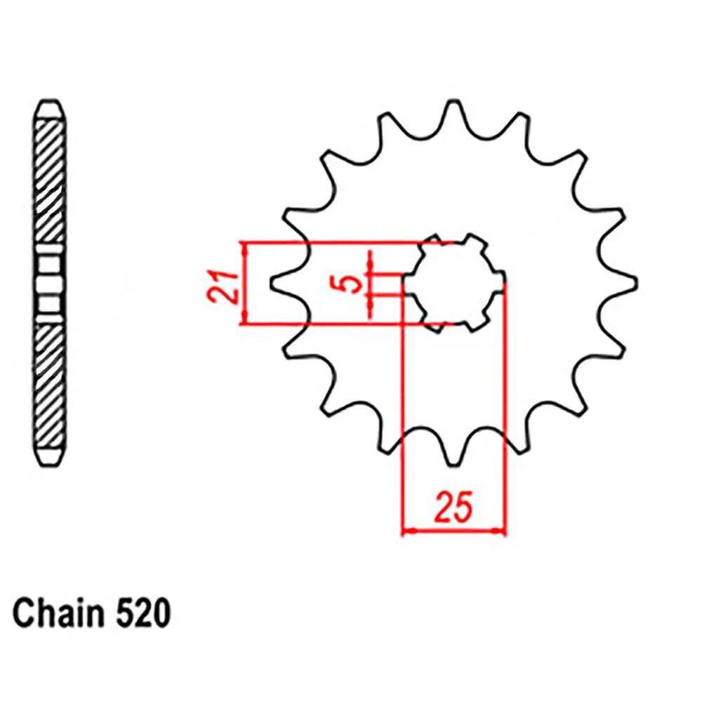 Front Sprocket - Steel 12T 520P (Not Drilled) 1