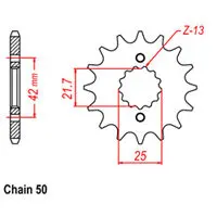 Front Sprocket - Steel 13T 530P D/D 1