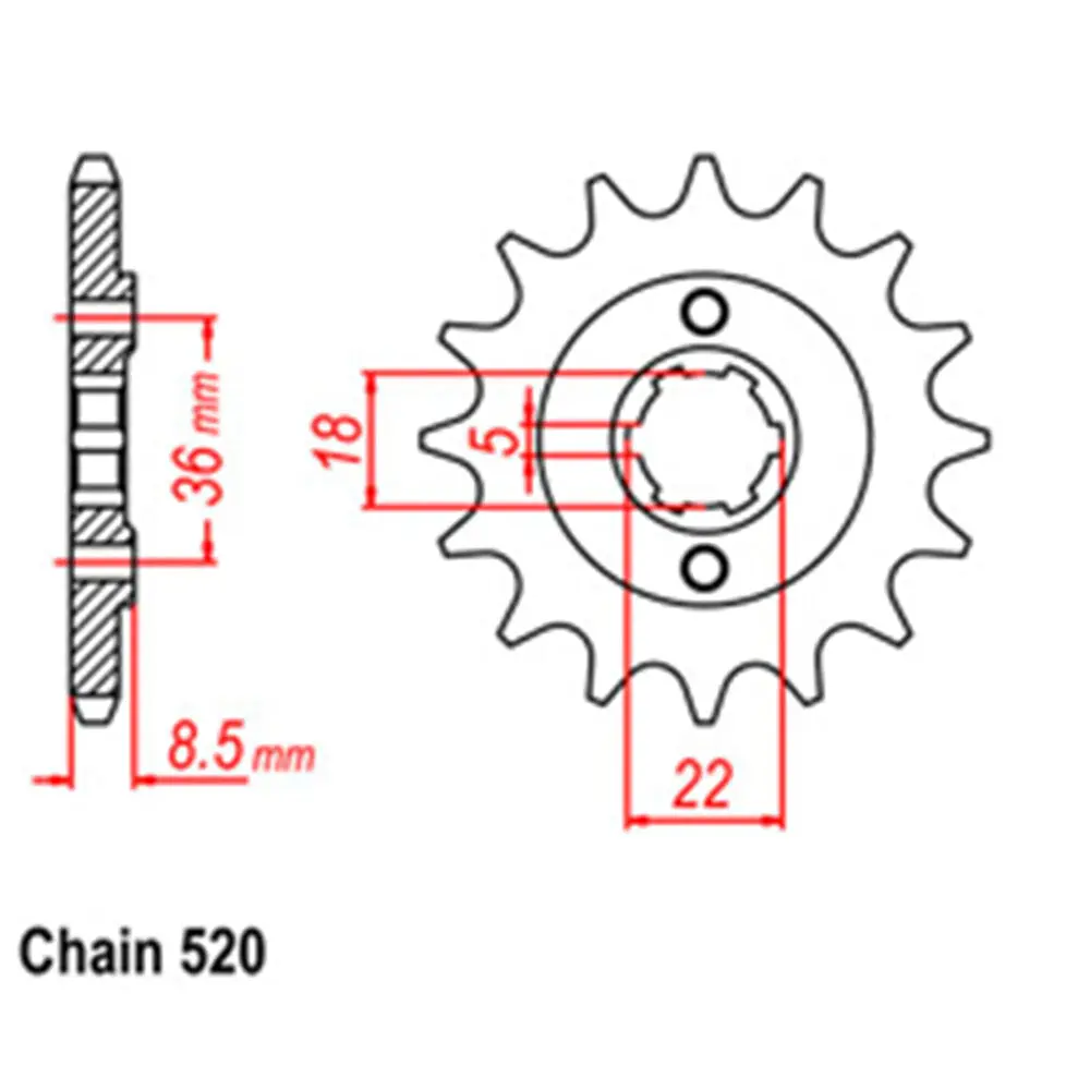 Front Sprocket - Steel 14T 520P 1