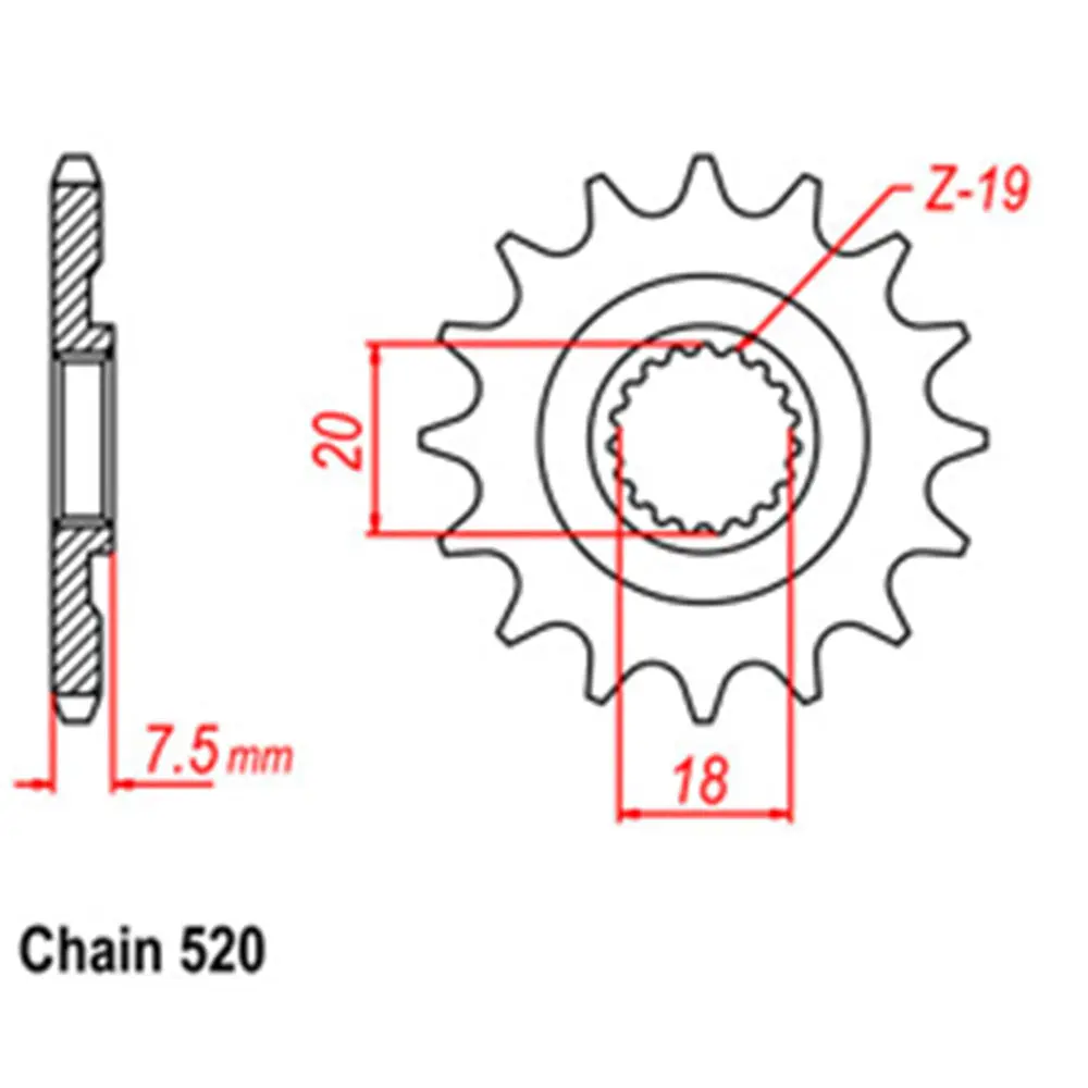 Front Sprocket - Steel 13T 520P 1
