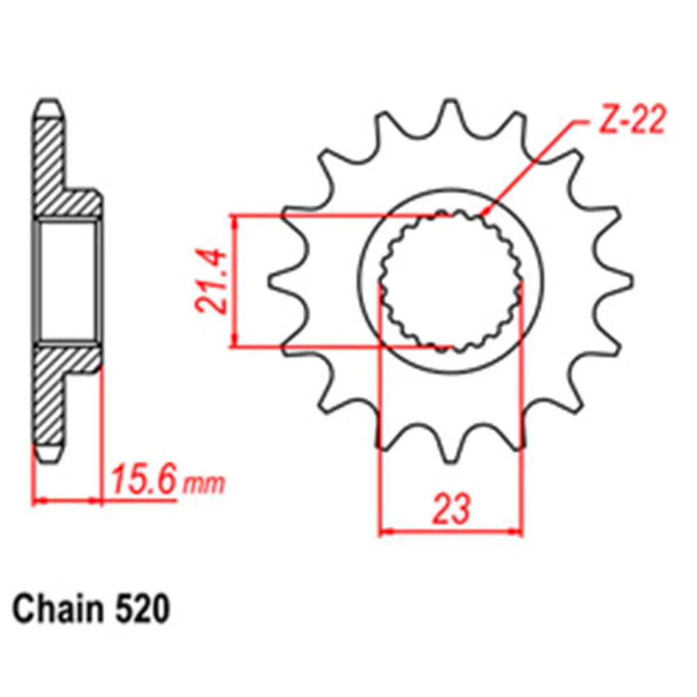 Front Sprocket - Steel 15T 520P 1
