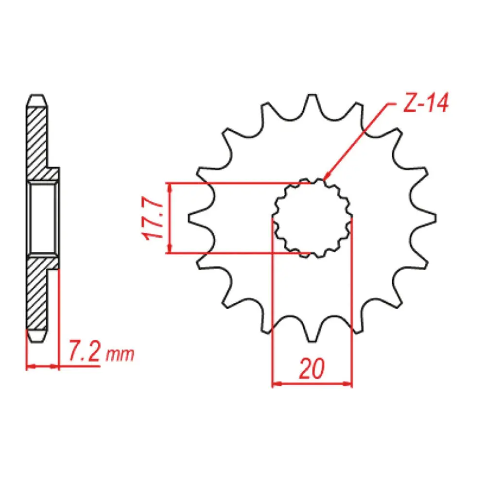 Front Sprocket - Steel 14T 420P 1