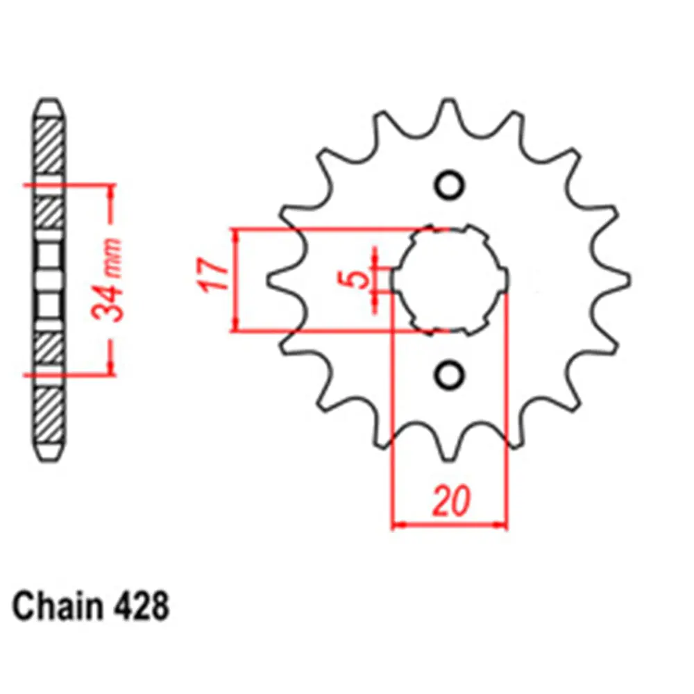 Front Sprocket - Steel 14T 428P 1