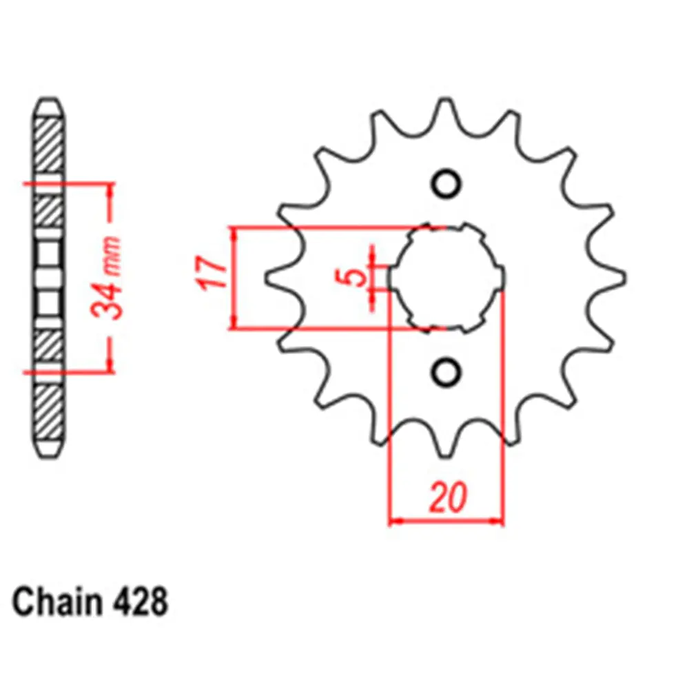 Front Sprocket - Steel 17T 428P 1