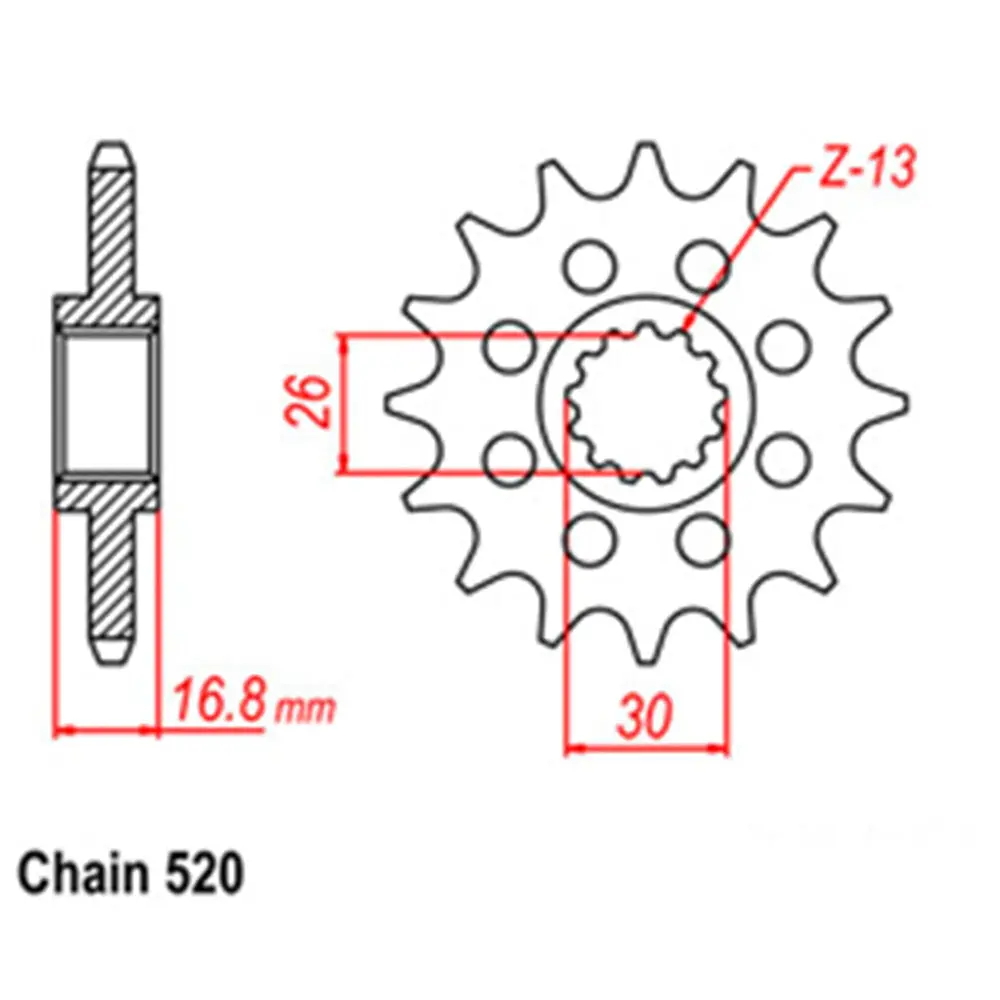 Front Sprocket - Steel 16T 520P 1