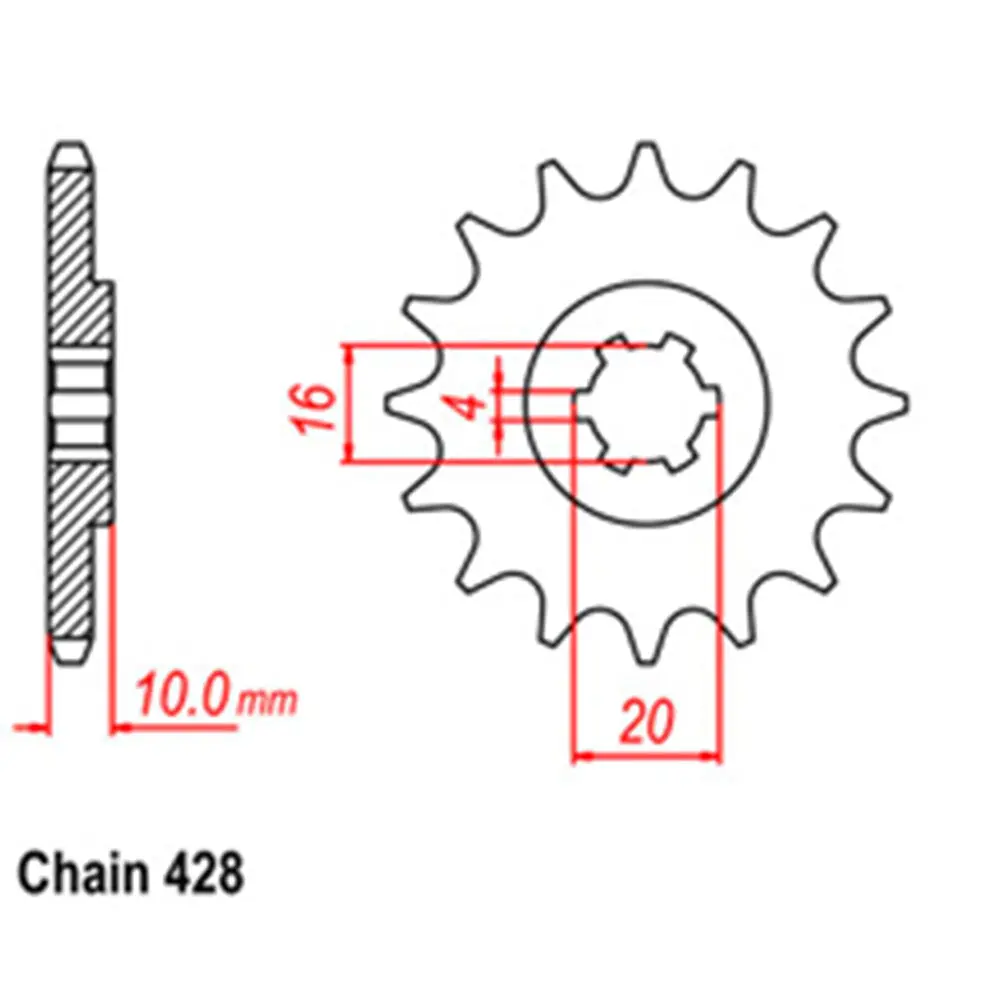 Front Sprocket - Steel 14T 428P 1