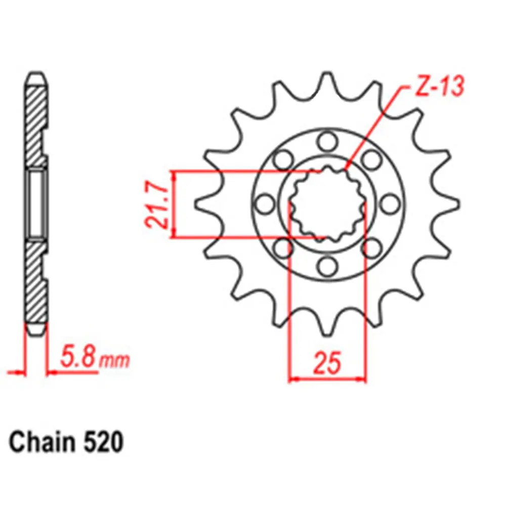 Front Sprocket - Steel 13T 520P 1