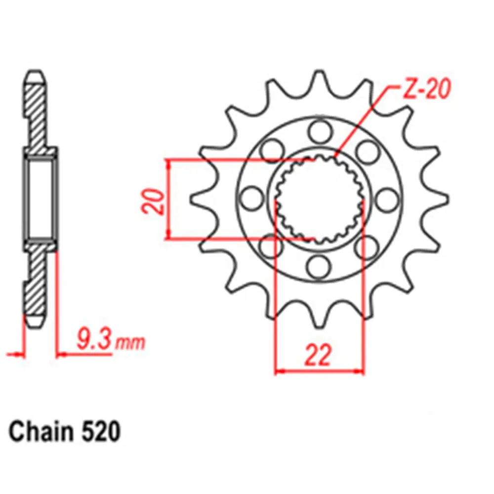 Front Sprocket - Steel 13T 520P 1