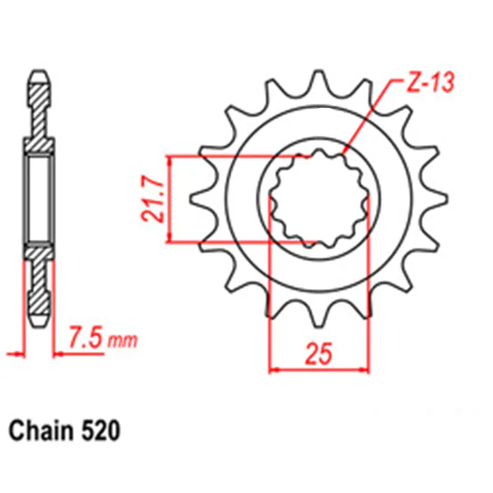 Front Sprocket - Steel 15T 520P 1