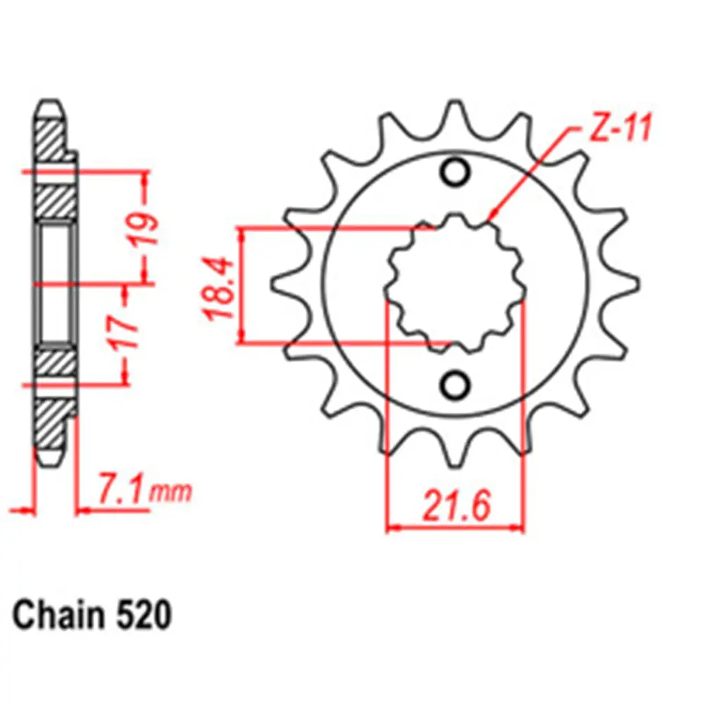 Front Sprocket - Steel 13T 520P 1
