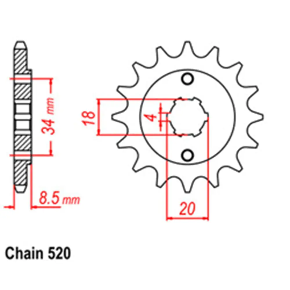 Front Sprocket - Steel 14T 520P 1