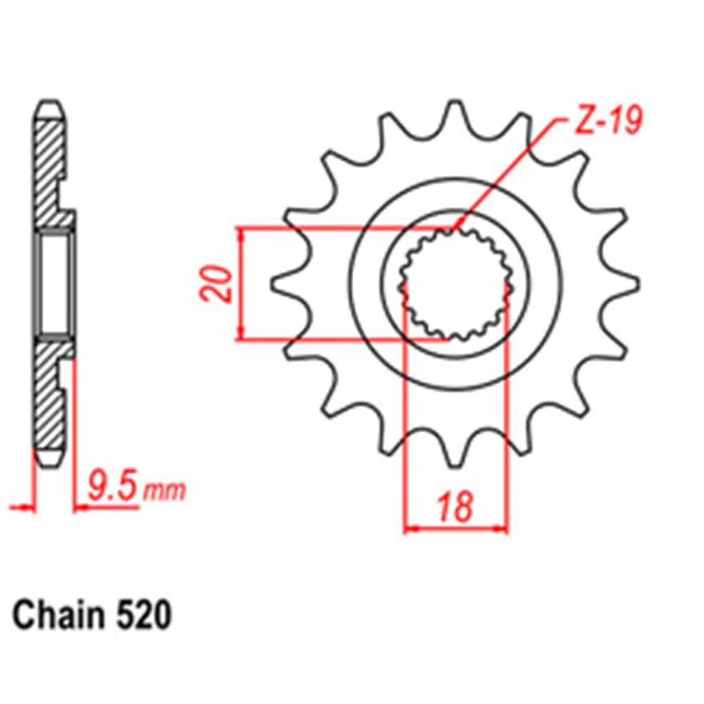 Front Sprocket - Steel 13T 520P 1
