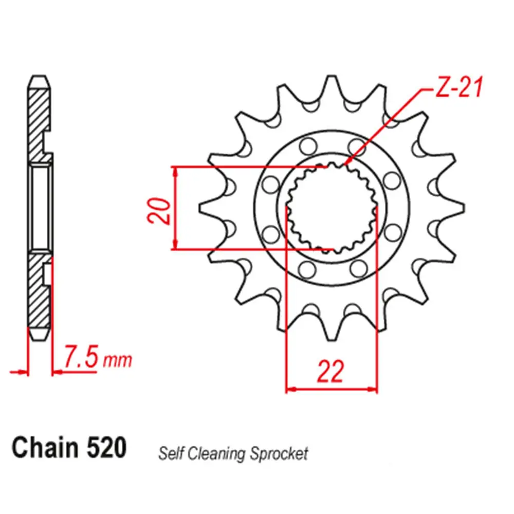 Front Sprocket - Steel 13T 520P 1