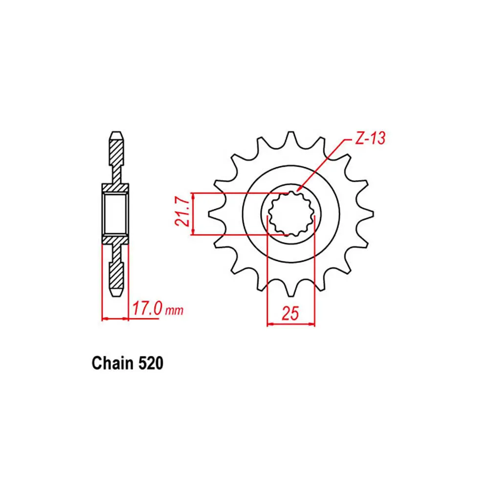 Front Sprocket - Steel 15T 520P 1