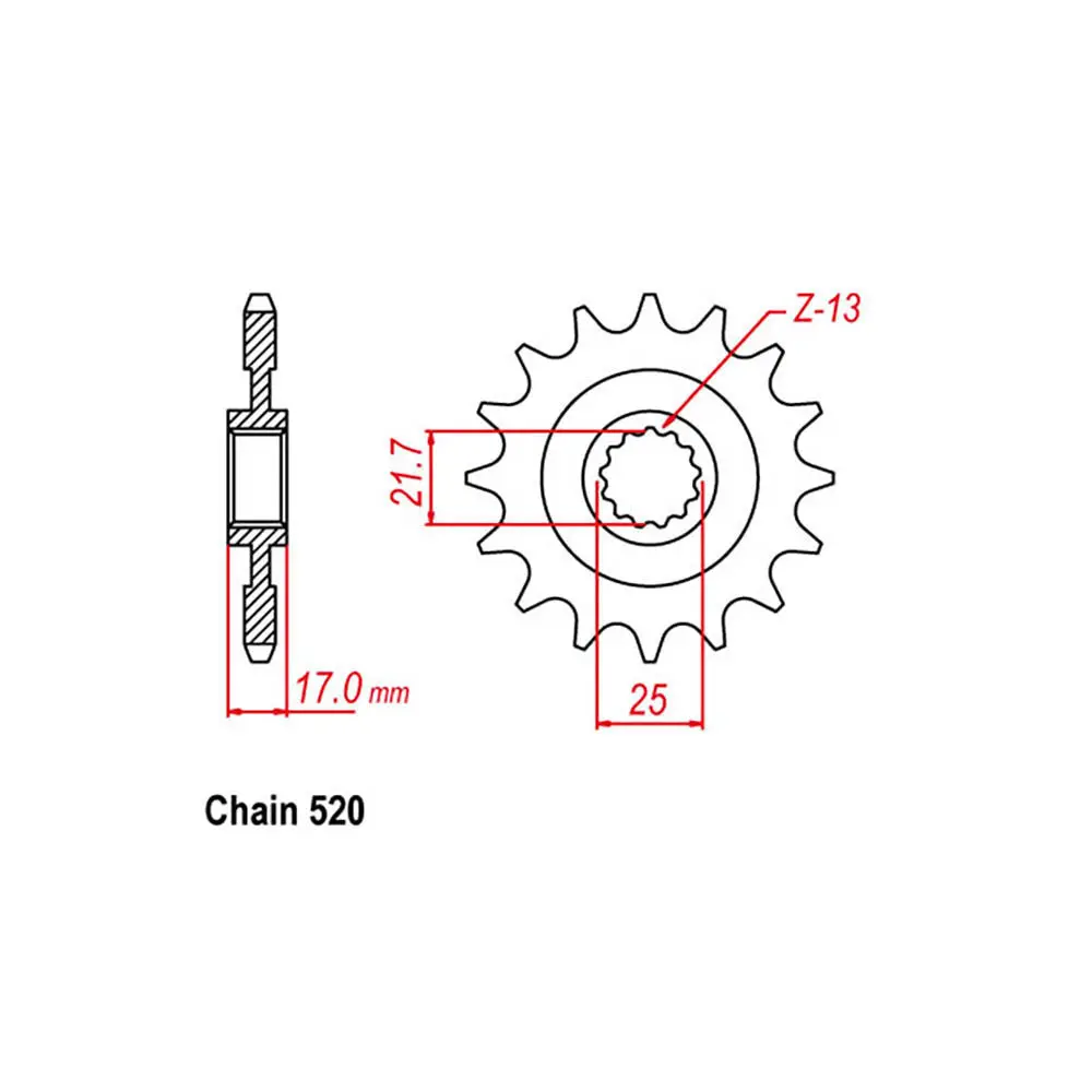 Front Sprocket - Steel 17T 520P 1