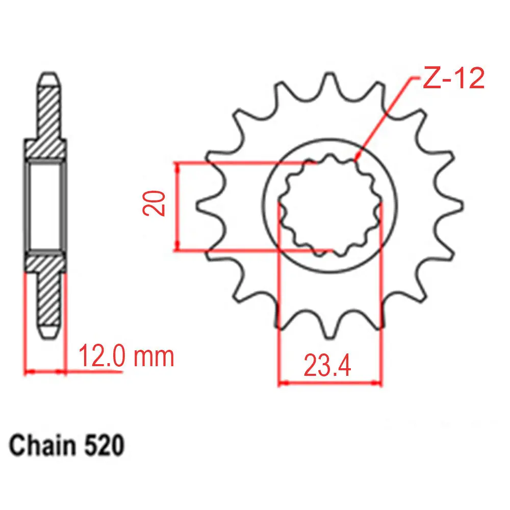 Front Sprocket - Steel 12T 520P Crf450l 18-Up (New 2021) 1