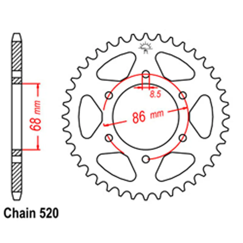 Rear Sprocket - Steel 37T 520P 1