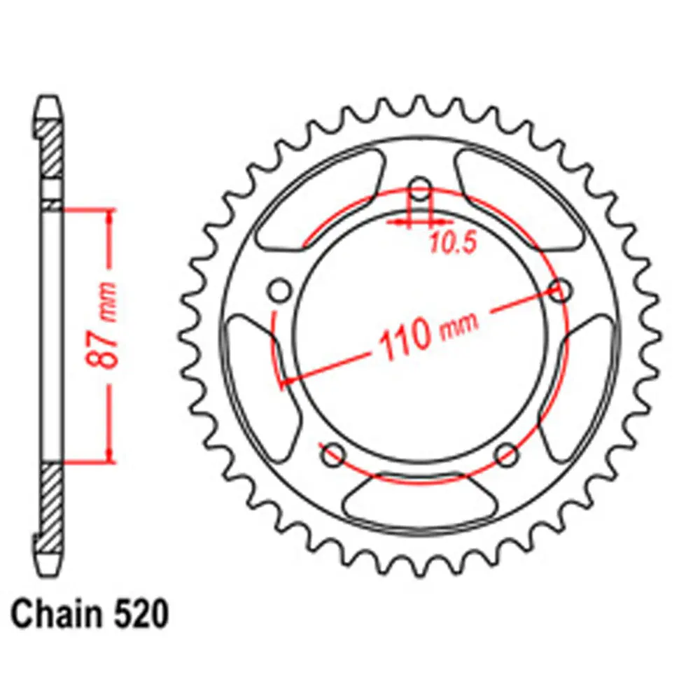 Rear Sprocket - Steel 47T 520P (New 2021) 1
