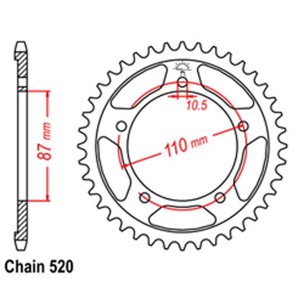 Rear Sprocket - Steel 49T 520P 1