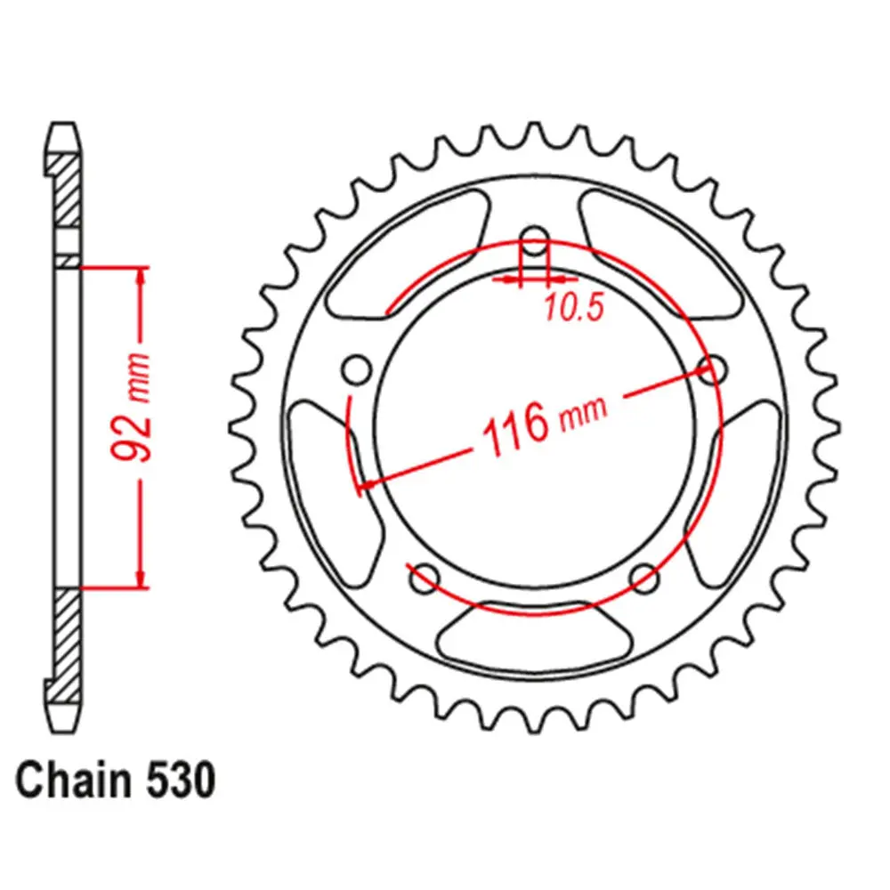 Rear Sprocket - Steel 42T #530 1