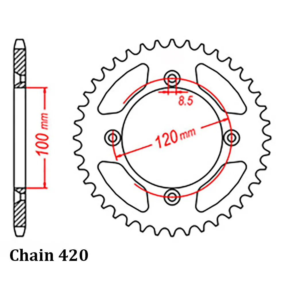 Rear Sprocket - Steel 49T 420P 1