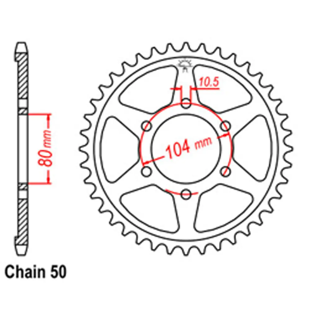 Rear Sprocket - Steel 41T 530P 1